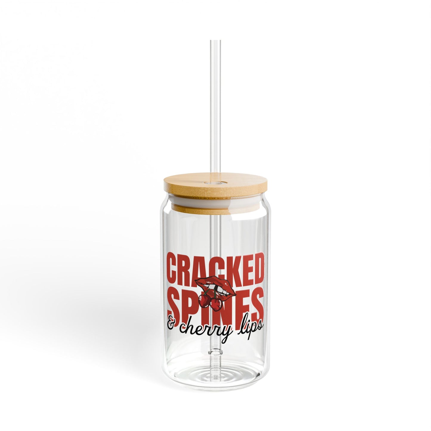Cracked Smiles & Cherry Lips Glass -THE BIRTHDAY GIRL’S BOOK CLUB COLLECTION