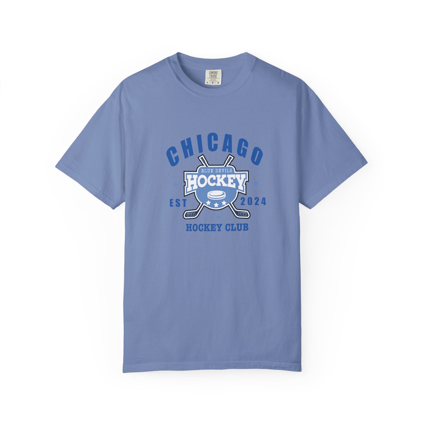 Blue Devils Hockey Stick Est. 2024, Sports Tee - The S.J. Sylvis Shop
